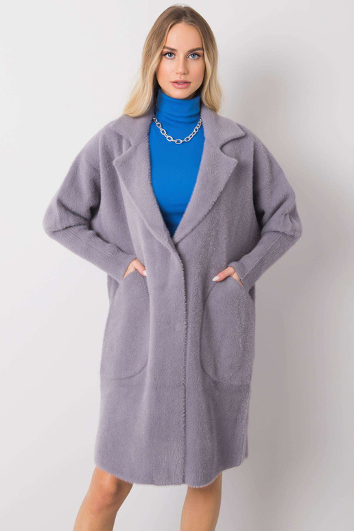 Šedý kabát z alpaky Eveline