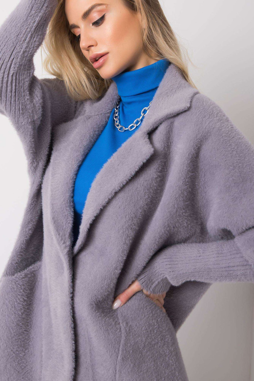 Šedý kabát z alpaky Eveline