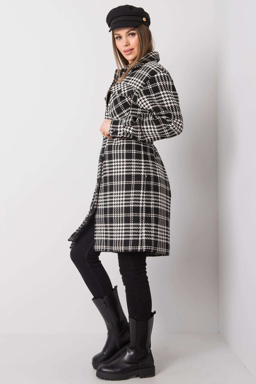 Černobílý kostkovaný kabát Elina