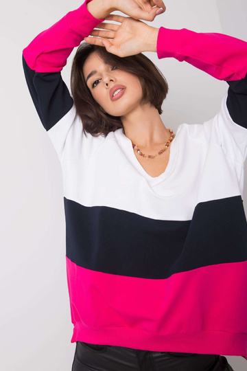 Bílá a fuchsiová mikina...