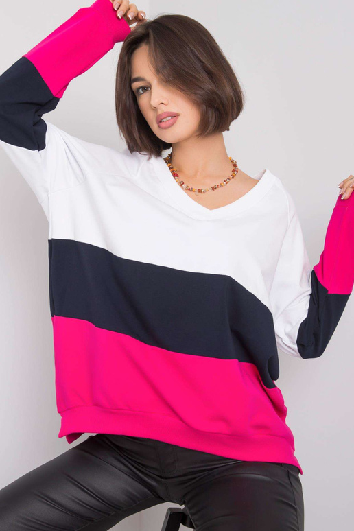 Bílá a fuchsiová mikina Lotta RUE PARIS