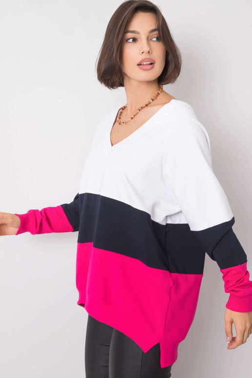 Bílá a fuchsiová mikina Lotta RUE PARIS