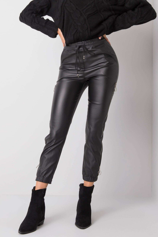 Černé voskované kalhoty Jackies