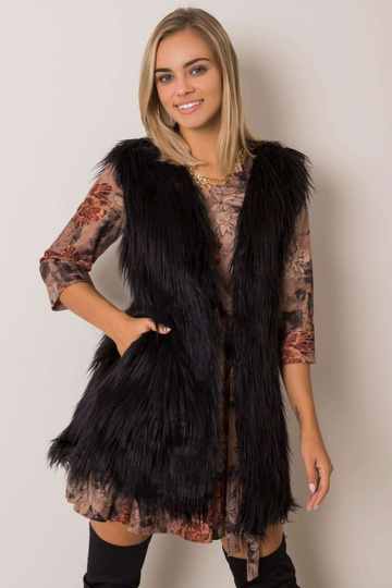 Černá kožešinová vesta Rafael 2