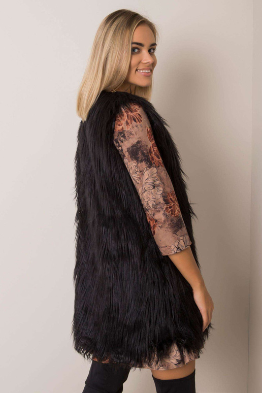 Černá kožešinová vesta Rafael