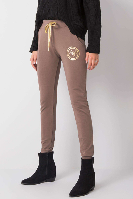 Světle hnědé tepláky Stylové