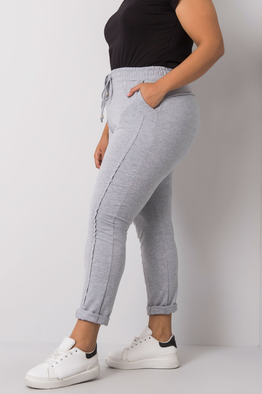 Šedé melanžové tepláky velké...