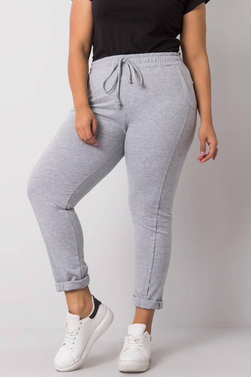 Šedé melanžové tepláky velké...