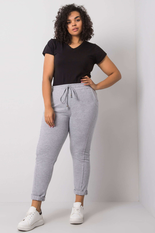 Šedé melanžové tepláky velké...