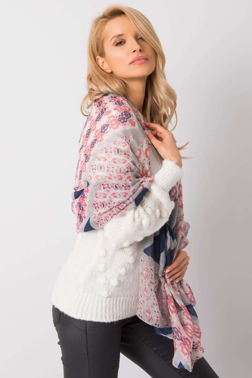 Šedorůžový šátek se vzory