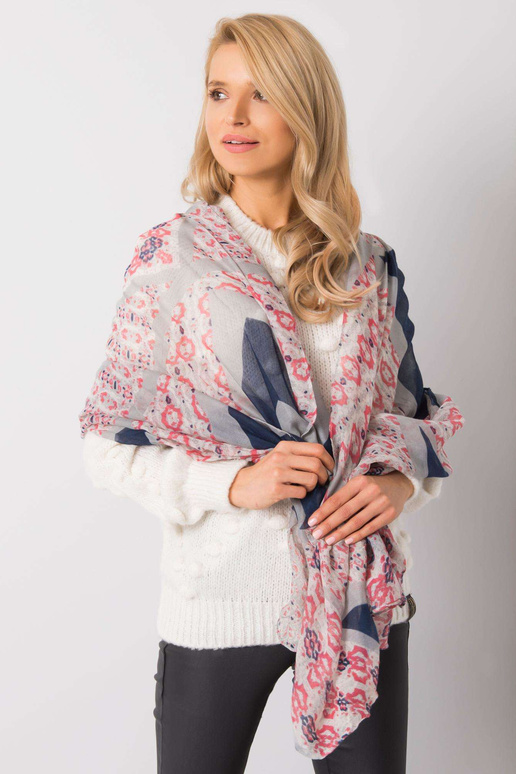 Šedorůžový šátek se vzory