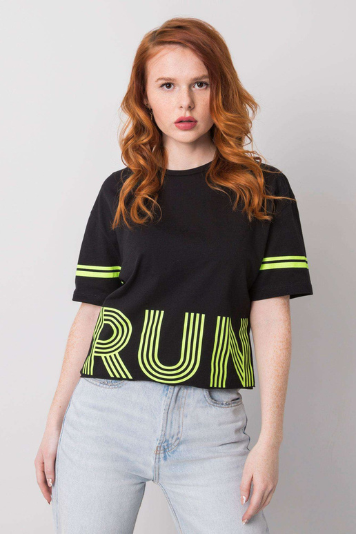 Černé bavlněné tričko Marlene Černé bavlněné tričko Marlene