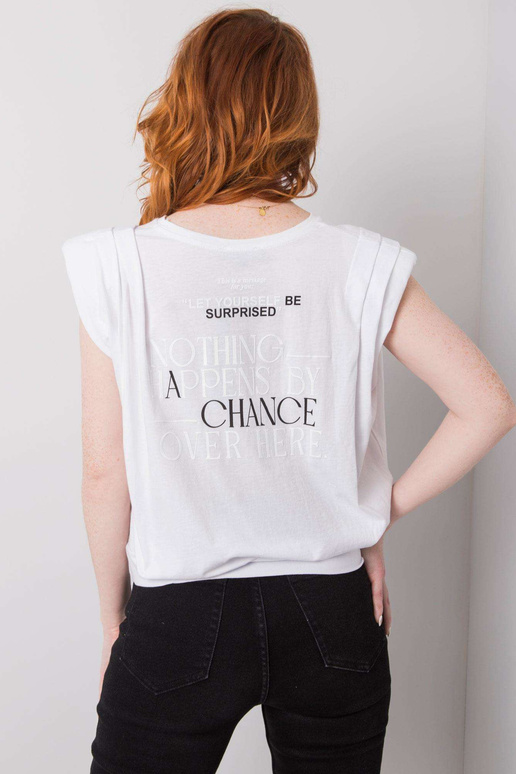 Bílé tričko s nápisy Zariah Bílé tričko s nápisy Zariah