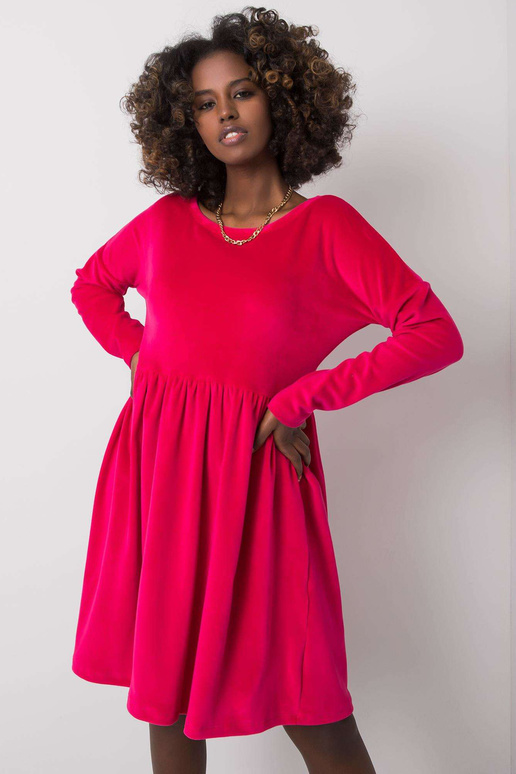 Fuchsiové velurové šaty Mauriel RUE...