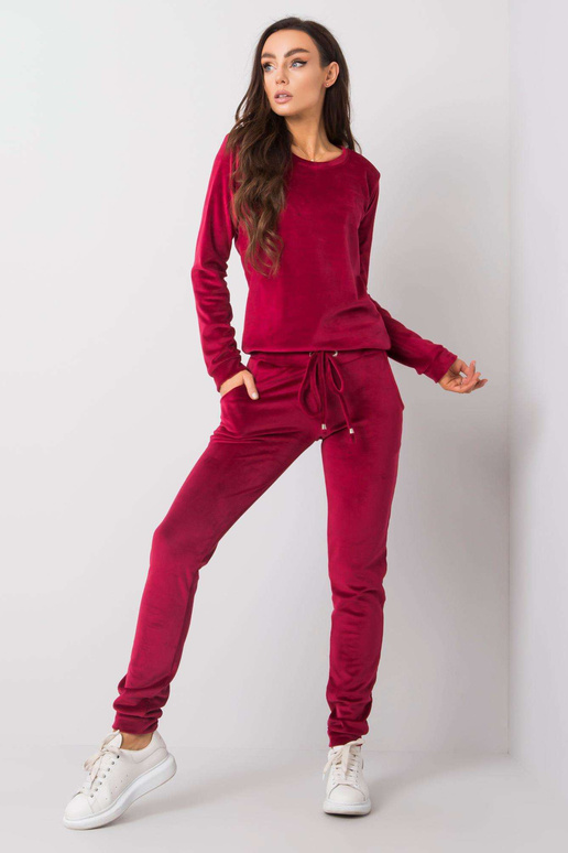 Vínový velurový set Clarisa RUE PARIS