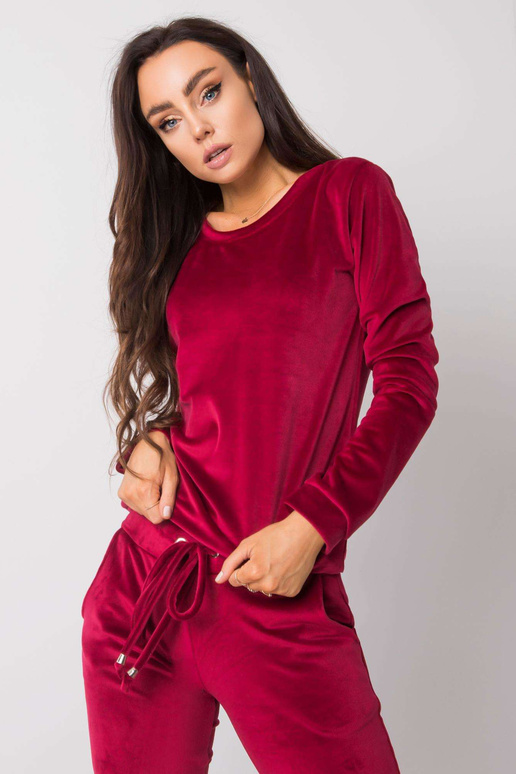 Vínový velurový set Clarisa RUE PARIS