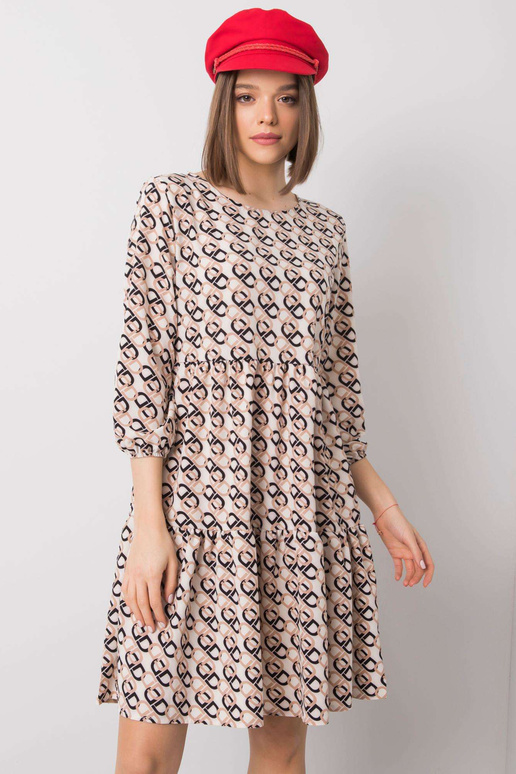 Ecru šaty s volánem Libby RUE PARIS