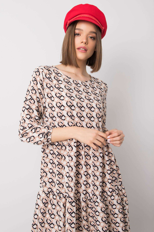 Ecru šaty s volánem Libby RUE PARIS