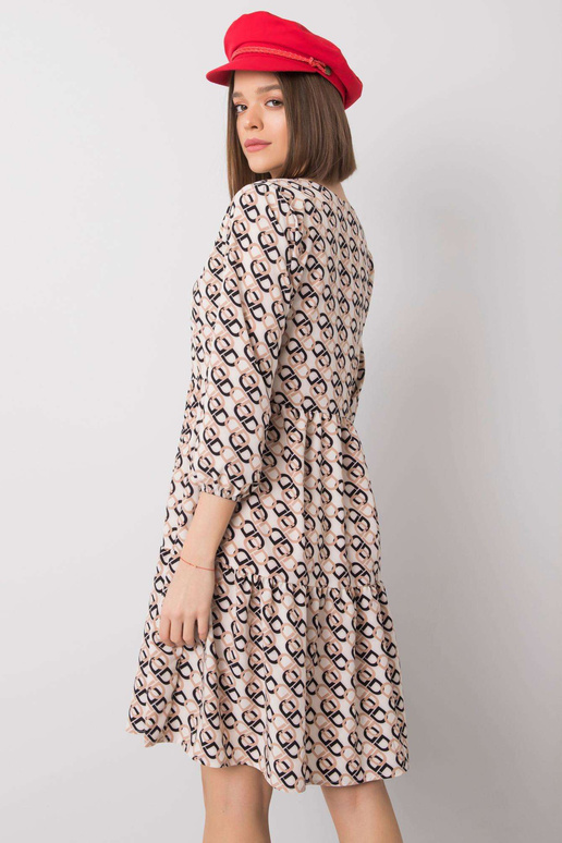 Ecru šaty s volánem Libby RUE PARIS