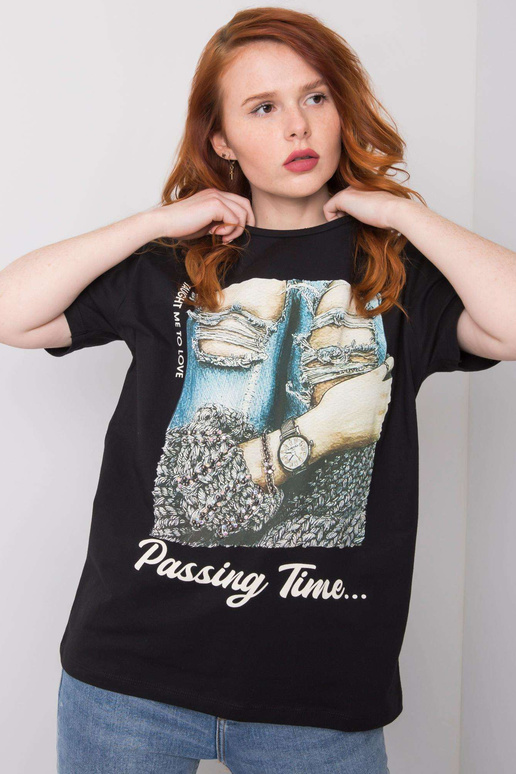 Černé dámské tričko s nášivkou Blanche Černé dámské tričko s nášivkou Blanche