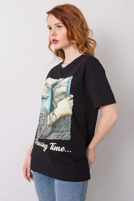 Černé dámské tričko s nášivkou Blanche Černé dámské tričko s nášivkou Blanche