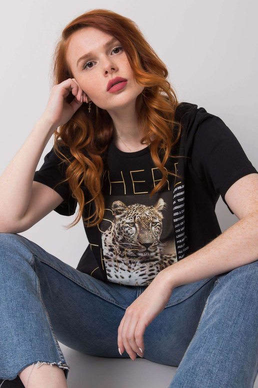 Černé bavlněné tričko Leslie Černé bavlněné tričko Leslie