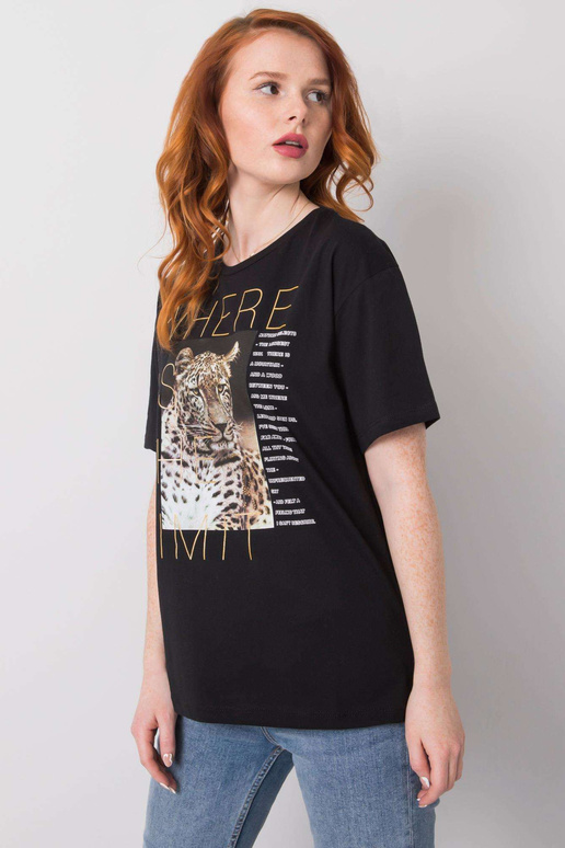 Černé bavlněné tričko Leslie Černé bavlněné tričko Leslie