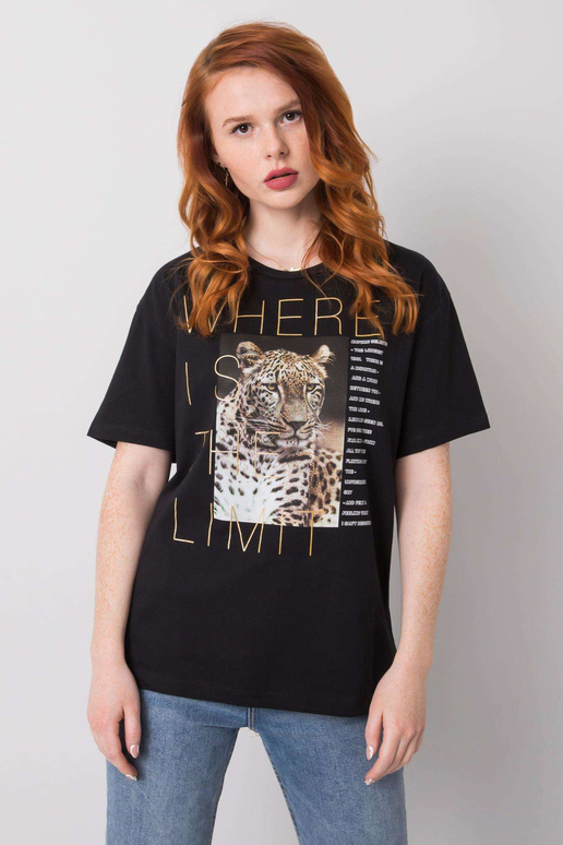 Černé bavlněné tričko Leslie Černé bavlněné tričko Leslie