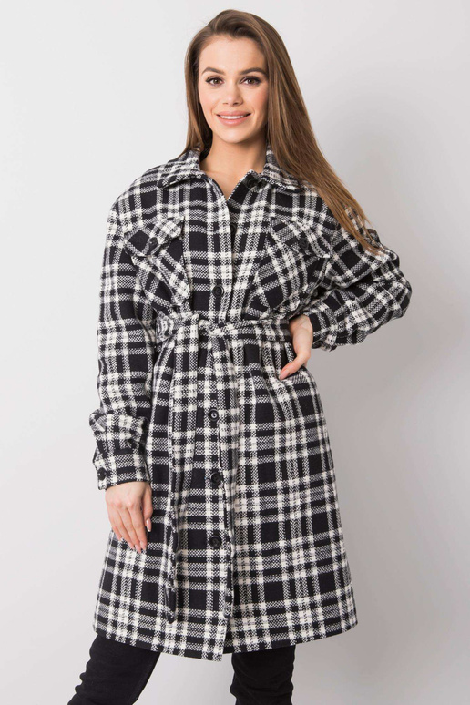 Černobílý kostkovaný kabát Raquel
