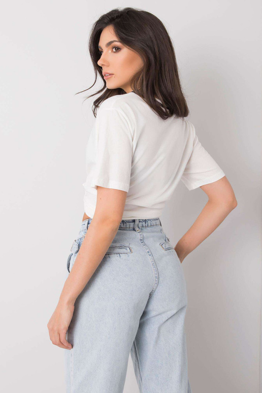 Ecru bavlněné tričko Elianna RUE PARIS