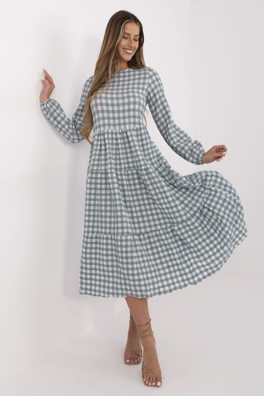 Mátové kostkované šaty Pasadena RUE...