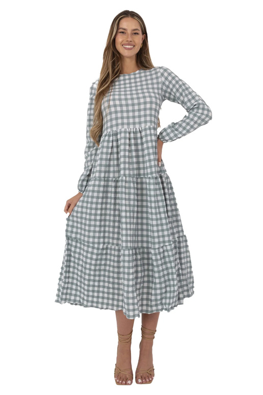 Mátové kostkované šaty Pasadena RUE...