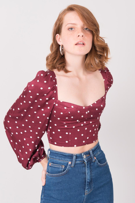 Vínová puntíková halenka BSL