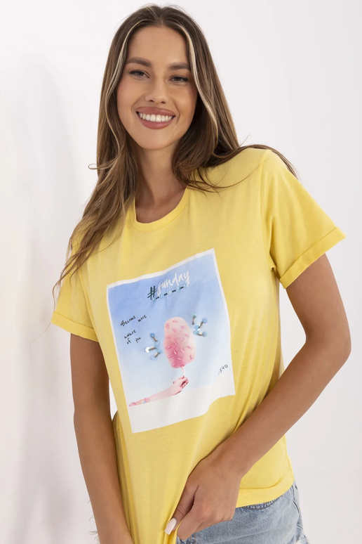 Žluté bavlněné tričko Kadi Žluté bavlněné tričko Kadi