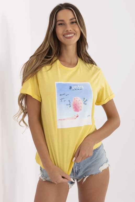 Žluté bavlněné tričko Kadi Žluté bavlněné tričko Kadi
