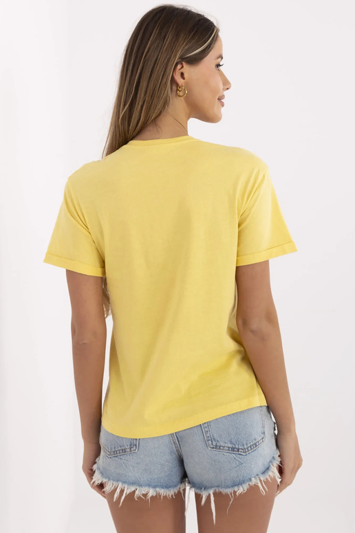 Žluté bavlněné tričko Kadi Žluté bavlněné tričko Kadi