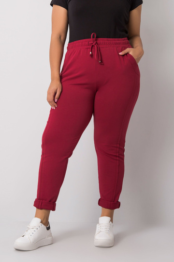 Vínové plus size tepláky Alva