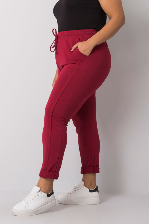 Vínové plus size tepláky Alva