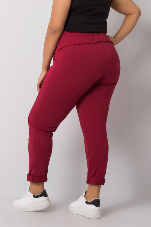 Vínové plus size tepláky Alva