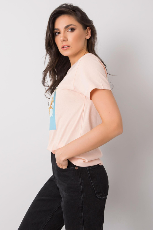 Lososové tričko s potiskem Trissa Lososové tričko s potiskem Trissa