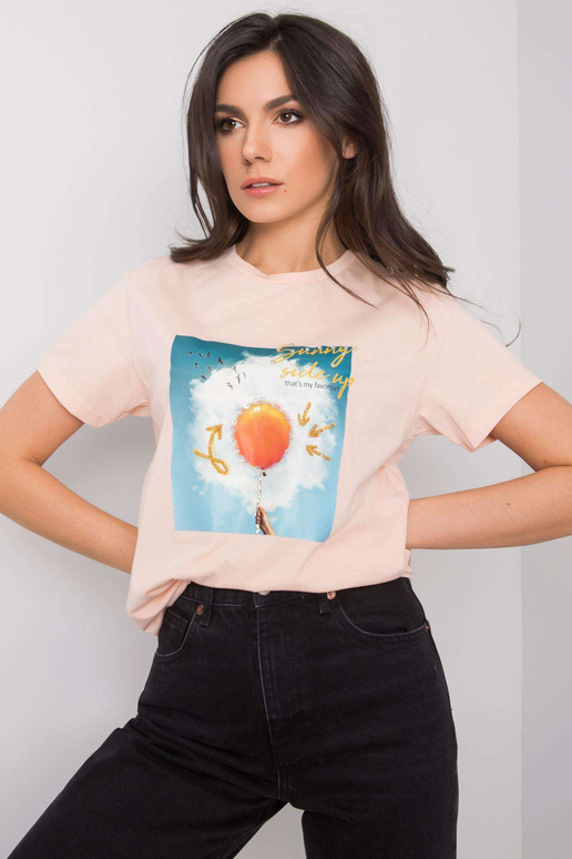 Lososové tričko s potiskem Trissa Lososové tričko s potiskem Trissa