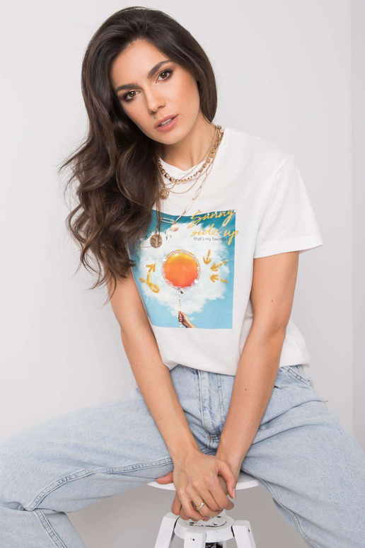 Bílé tričko s potiskem Trissa Bílé tričko s potiskem Trissa