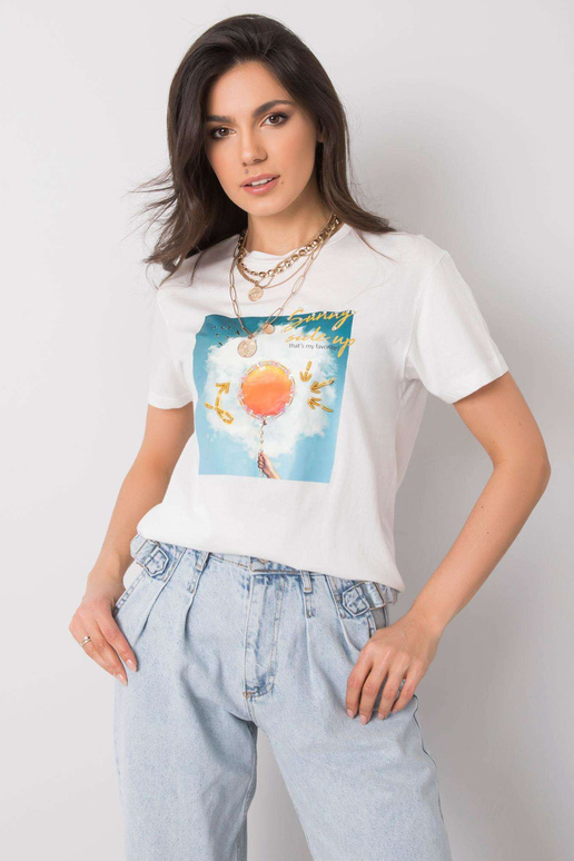 Bílé tričko s potiskem Trissa Bílé tričko s potiskem Trissa