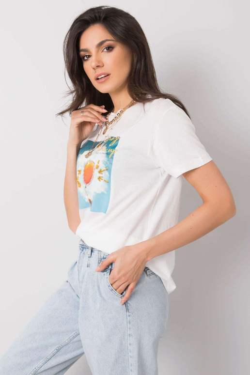 Bílé tričko s potiskem Trissa Bílé tričko s potiskem Trissa