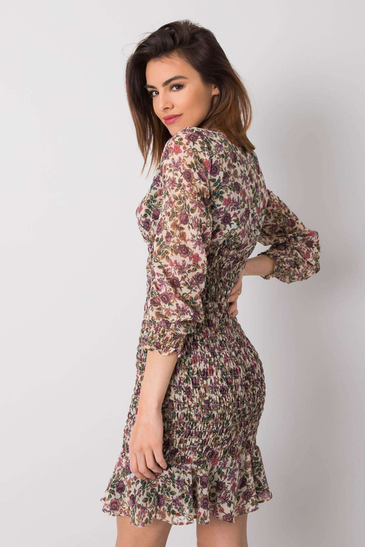 Světle béžové květinové šaty Alaina...