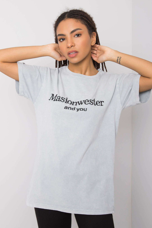 Šedé tričko s nápisem Michelle RUE PARIS