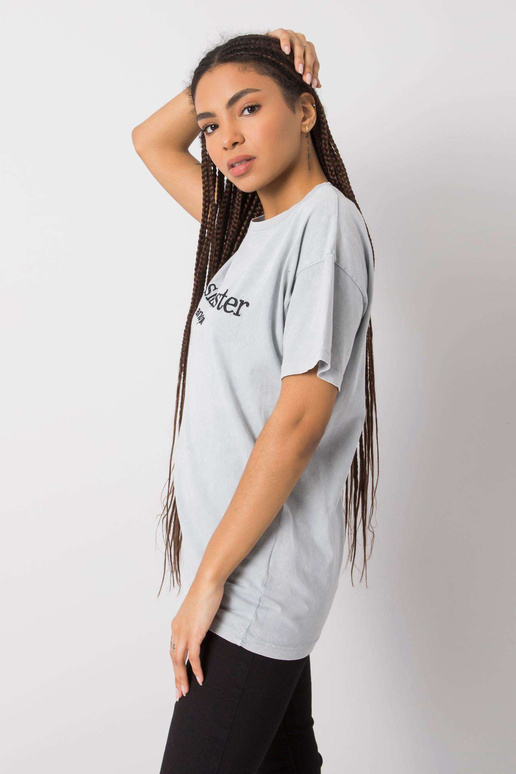 Šedé tričko s nápisem Michelle RUE PARIS