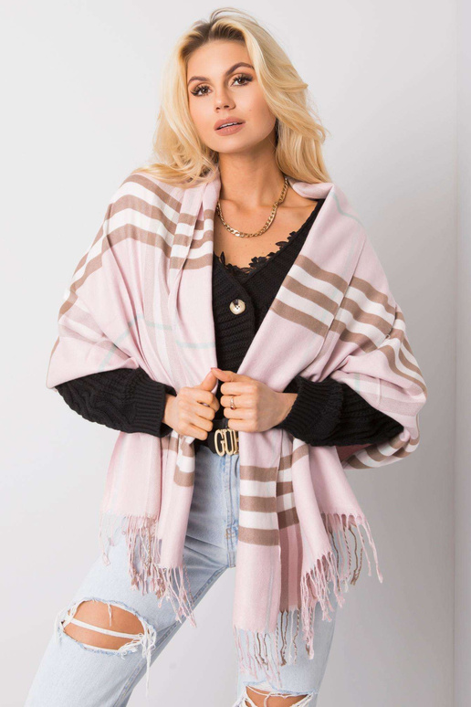 Světle růžový kostkovaný šátek