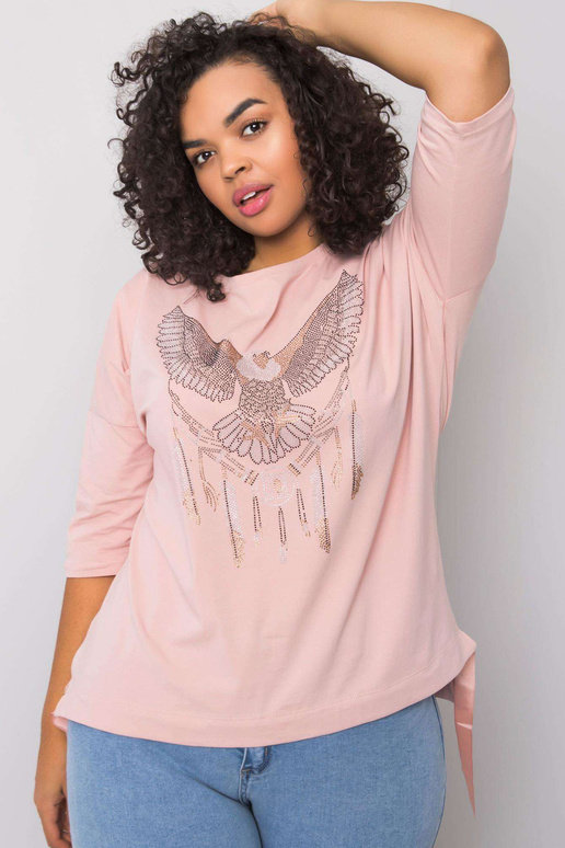 Špinavě růžová halenka s nášivkami...