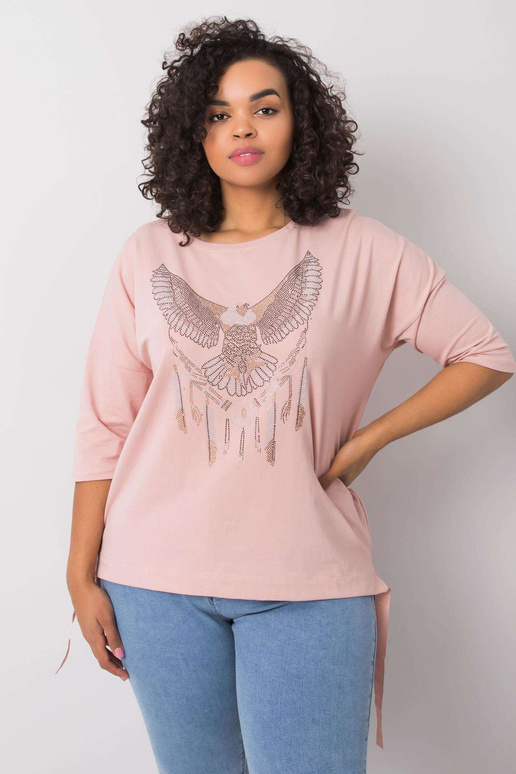 Špinavě růžová halenka s nášivkami...